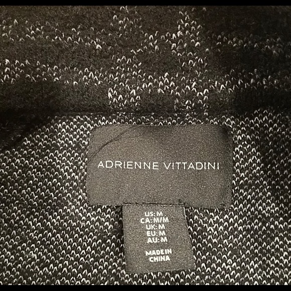 Adrienne Vittadini Black and Gray Plaid Coat - Picture 6 of 8